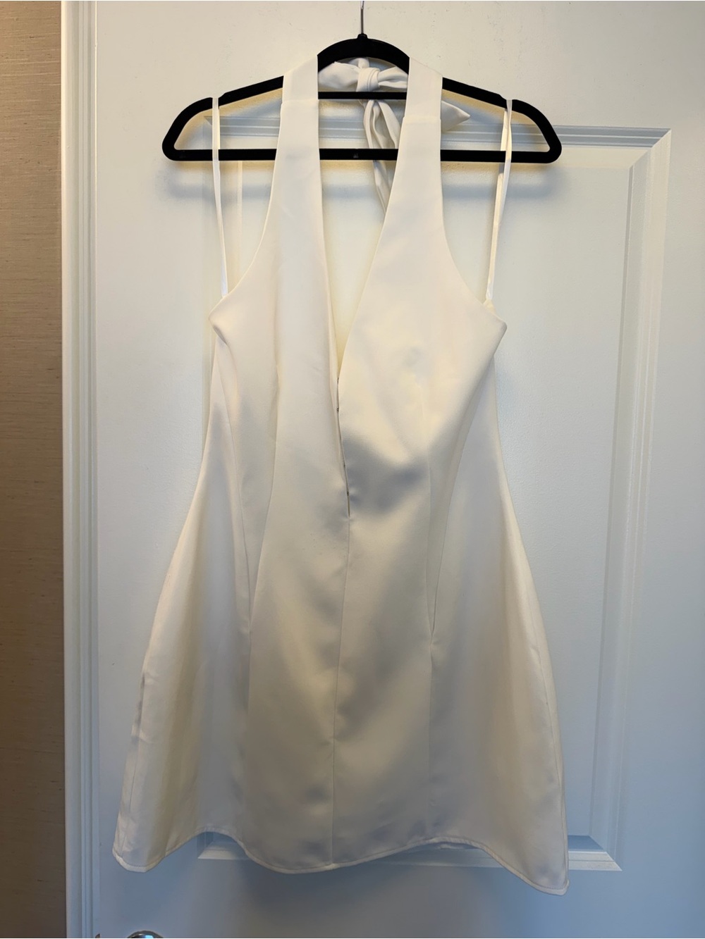 Elegant White Halter Mini Dress